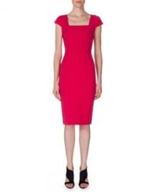 Roland Mouret Jeddler Cap-Sleeve Sheath Dress Berry Pink at Neiman Marcus