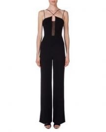 Roland Mouret Malvern Lace-Inset Jumpsuit  Black at Neiman Marcus