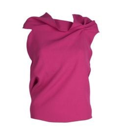 Roland Mouret Pink Wool Asymmetric Draped Eugene Top S Roland Mouret The Luxury Closet at The Luxury Closet