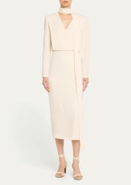 Roland Mouret Scarf neck cady midi dress at Bergdorf Goodman