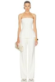 Roland Mouret Strapless Tailored Jumpsuit in Cream FWRD at FWRD