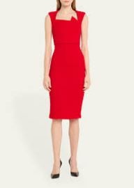 Roland Mouret Wool Crepe Asymmetric Midi Dress at Bergdorf Goodman