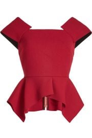 Roland Mouret Wool Top with Peplum at Stylebop