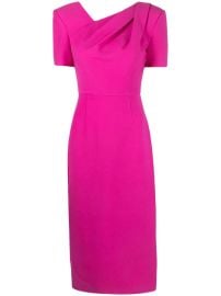 Roland Mouret asymmetric-neck short-sleeves Midi Dress - at Farfetch