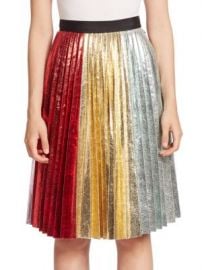 Romance Was Born - Metallic Accordion Pleated Skirt at Saks Off 5th