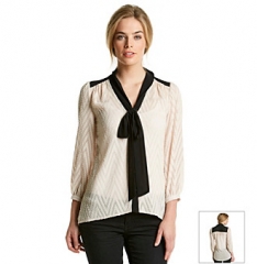 Romeo and Juliet Couture Cream Burnout Blouse at Bonton