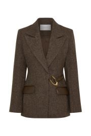 Romy Structured Blazer With Hardware - Herringbone at Meshki