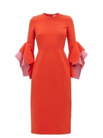 Ronda contrast-panel fluted-cuff cady dress at Matches