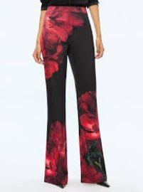 Ronnie Trouser In Peony Petals Bright Ruby Alice Olivia at Alice + Olivia