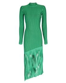 Ronny Kobo Adkins Fringe Midi Dress In Green reg at Intermix