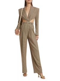 Ronny Kobo Amschel Houndstooth Cut Out Jumpsuit at Saks Fifth Avenue