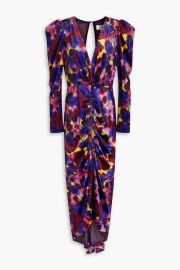 Ronny Kobo Astrid printed stretch velvet midi dress at The Outnet