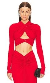 Ronny Kobo Bebe Top In Scarlet at Revolve