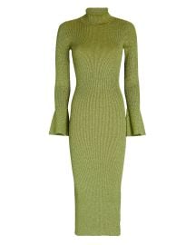 Ronny Kobo Chariuna Lurex Knit Dress In Green reg at Intermix