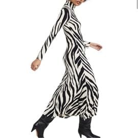 Ronny Kobo Collection Dresses Ronny Kobo Collection Adair Lg Zebra Print Black Ivory Jersey Midi Dress Poshmark at Poshmark