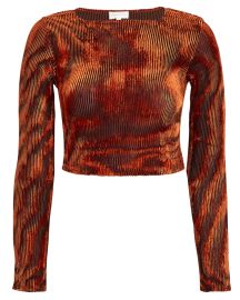 Ronny Kobo Gwen Velvet Crop Top at Intermix