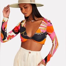 Ronny Kobo Halena Vintage Floral Cropped Top at Poshmark