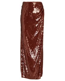 Ronny Kobo Kai Sequined Maxi Skirt In Brown at Intermix