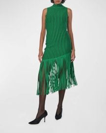 Ronny Kobo Kaipo Asymmetric Fringe Midi Dress at Neiman Marcus