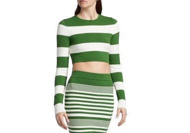 Ronny Kobo Kelani Striped Knit Crop Top | Saks Fifth Avenue at Saks Fifth Avenue
