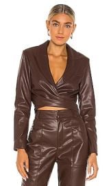 Ronny Kobo Lilo Blazer in Deep Mahogany at Revolve