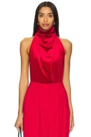 Ronny Kobo River Bodysuit In Cherry at Revolve