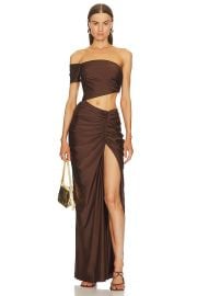 Ronny Kobo Sloane Maxi Dress in Mahogany at Revolve