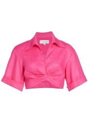 Ronny Kobo Uzen Cropped Twist Top at Saks Fifth Avenue