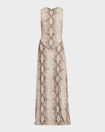 Ronny Kobo Uzina Sleeveless Python Print Maxi Dress at Neiman Marcus