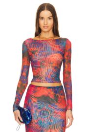 Ronny Kobo Vera Top In Orange Tye Dye at Revolve