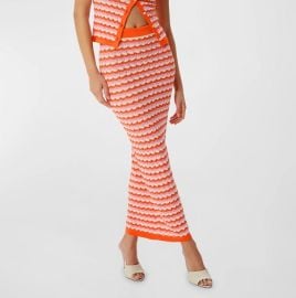 Ronny Kobo Wilkins Striped Knit Maxi Skirt in Carnation Multi at Neiman Marcus