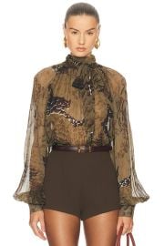 Ronny Kobo Zenia Top in Jade Camo FWRD at FWRD