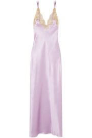 Rosamosario   Casino Royale metallic lace-trimmed silk-satin nightdress at Net A Porter