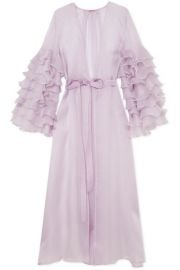 Rosamosario   Casino Royale ruffled silk-organza robe at Net A Porter