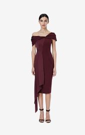 Rosanne Wine Midi Dressndash at Safiyaa