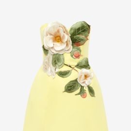 Rosario Appliqu Floral Bustier Mini Dress - Sorbet Yellow LEO LIN at Leo Lin