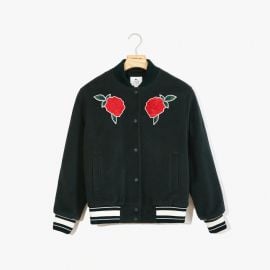 Rose-Embroidered Varsity Jacket at Lacoste