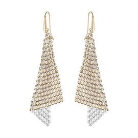 Rose Gold-Tone Crystal Mesh Drop Earrings by Swarovski at Macys