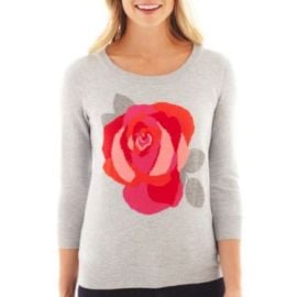 Rose Intarsia Sweater at JC Penney