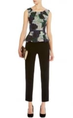 Rose Print Peplum Top at Karen Millen