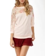 Rose lace french terry top at Forever 21 CA