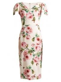 Rose-print V-neck stretch-cady dress at Matches