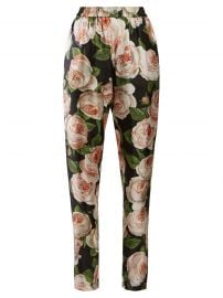 Rose-print silk trousers at Matches