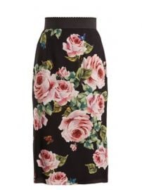 Rose-print stretch-silk skirt at Matches