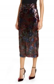 Roseanna Woodcut Sequin Midi Pencil Skirt   Nordstrom at Nordstrom