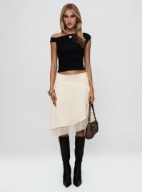 Rosemead Satin Midi Skirt Cream Princess Polly at Princess Polly