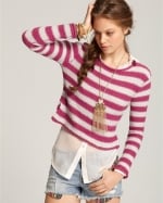 Rose's pink striped sweater by Free People at Bloomingdales