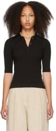 Rosetta Getty Black Mercerized Cotton Polo at Ssense