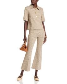 Rosetta Getty Boxy Polo Shirt Cropped Flare Pants Bloomingdales at Bloomingdales