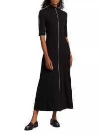 Rosetta Getty Contrast Stitched Cotton Midi Dress at Saks Fifth Avenue